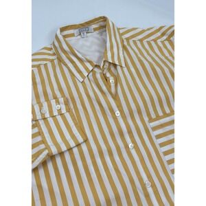 AYR‎ Women's XL Yellow Striped Cotton The Deep End Button Down Shirt